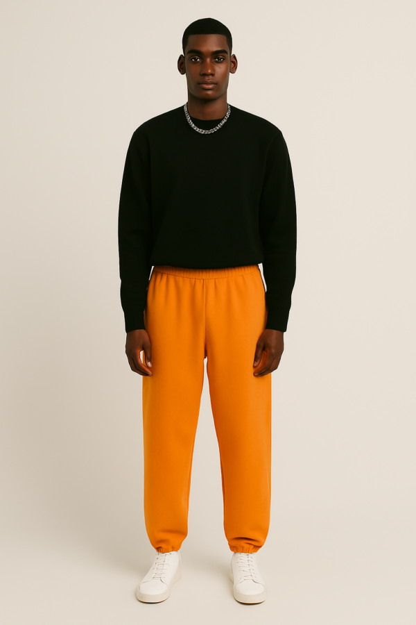 450 GSM 'Fire Orange' Sweatpants – Image 2